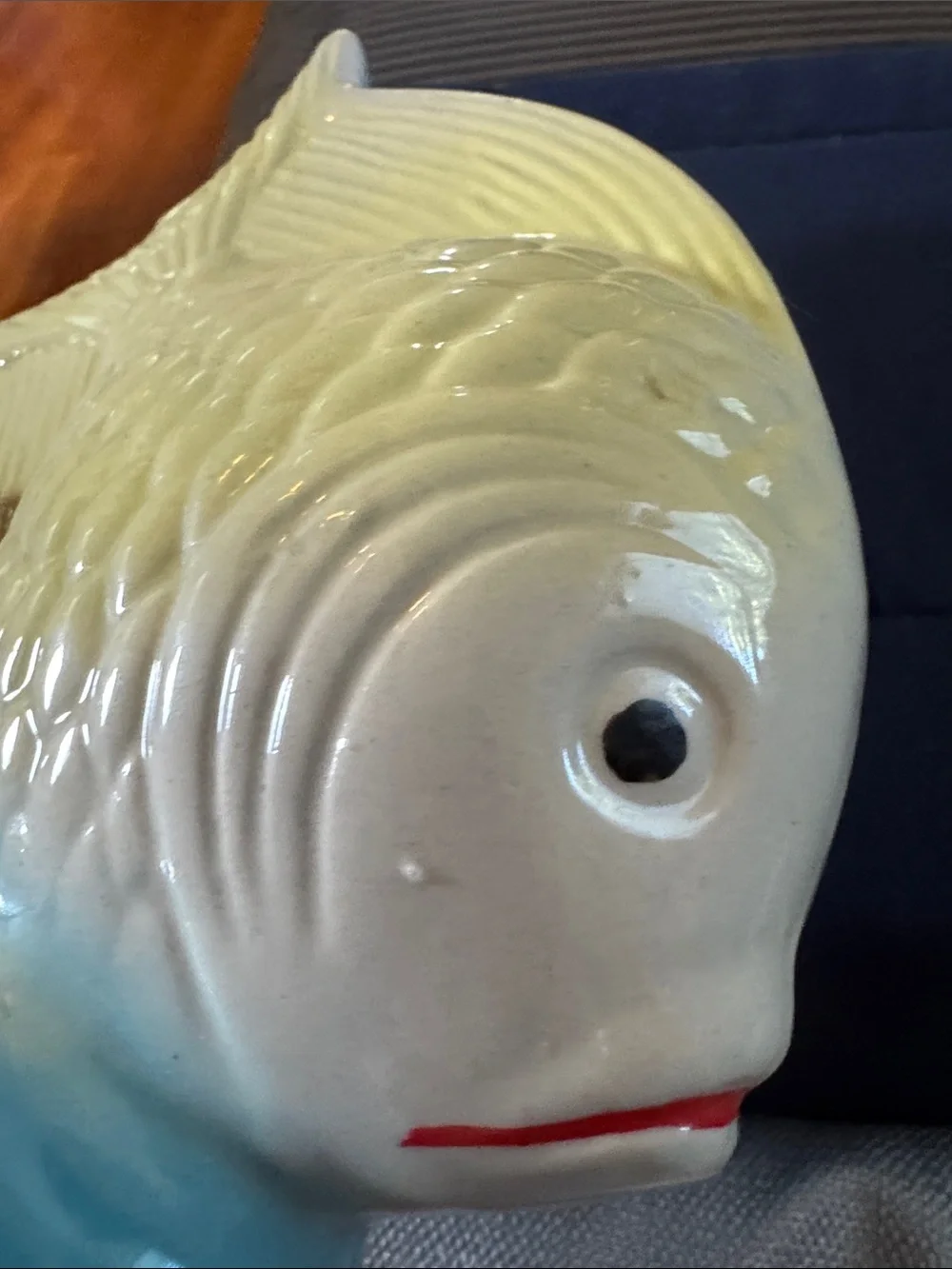 Handcrafted Collectibles fish figurine made in Brazil calming colors.